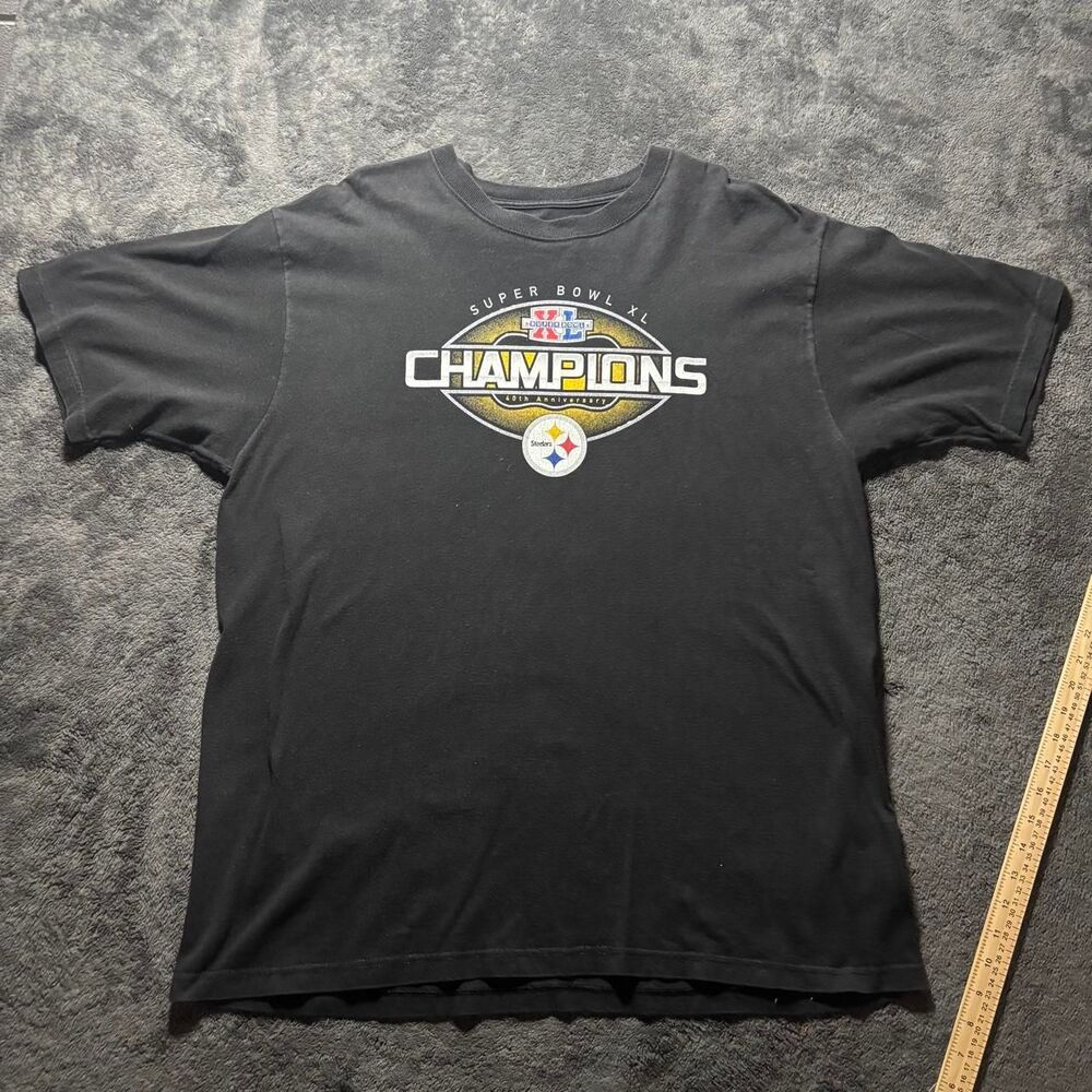 Pittsburgh Steelers Super Bowl XL Champion 2006 Roster Men’s Black Graphic Shirt